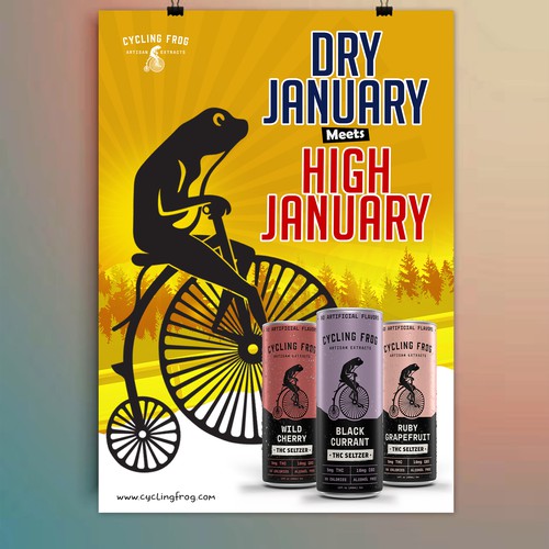 Create a 'Dry January meets High January' poster.  Have Fun, Be Creative, Open to all suggestions. Design by 123Graphics