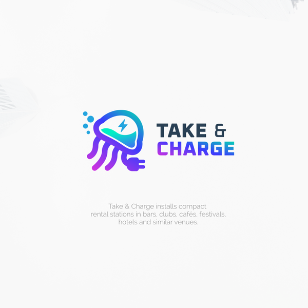 Electric jellyfish for powerbank station company logo