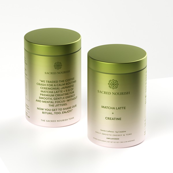 Matcha Latte + Creatine Packaging Design