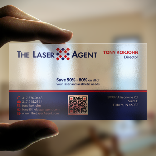 Create a modern, memorable business card for The Laser Agent! Design by ™SF_Design™