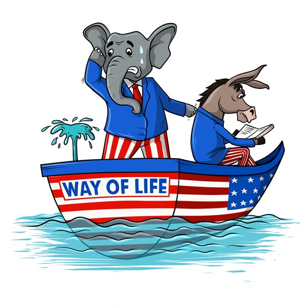 Design by mons.gld titled "Critters on a Leaking Boat"