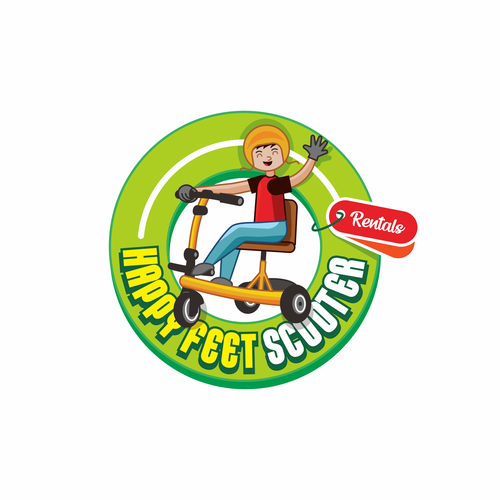 Fun, bright colored, modern logo for theme park scooter rental Design by azabumlirhaz