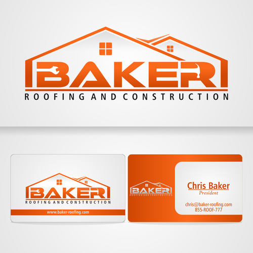 New logo and business card wanted for Baker ROOFING and Construction Design by Mikhael Resi