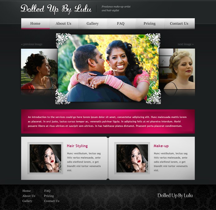 Freelance Make Up Artist Hair Stylist Website Design Webdesign
