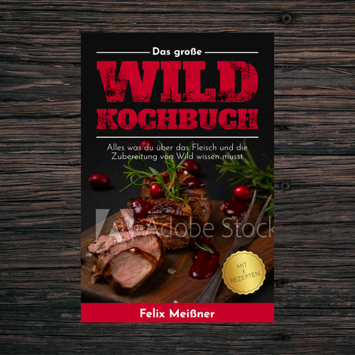 wild meat cookbook cover-ontwerp door Abu Hanifah Studio