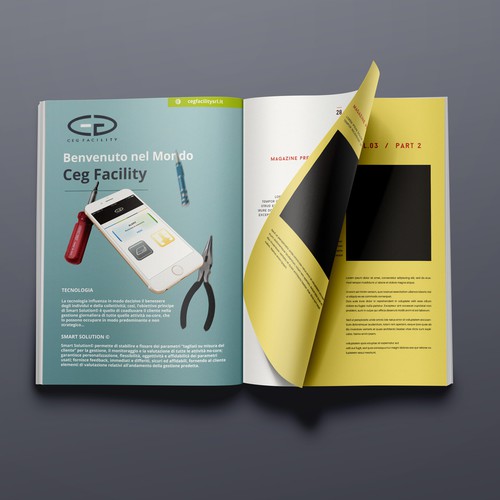 Page for a Trade Magazine of Facility Management services (IFMA Italia) Design by Alex Díaz