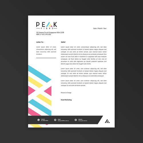 Creative, slick, professional Stationary for New Brand - Peak Fibre - Design by tfqqrrhmn