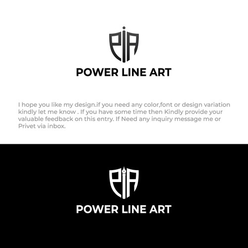 Create a 3 word word logo (power line art) for hobby and creative