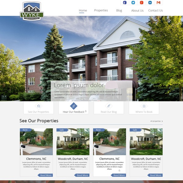 Create website design for boutique vacation rental company!