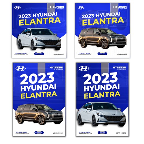 Flyer for Hyundai car dealership showing off the new Palisade and Elantra Design by Bahadurk99