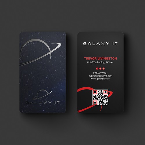 Create a Stellar Space-Themed Business Card for Galaxy IT Design by Roni_