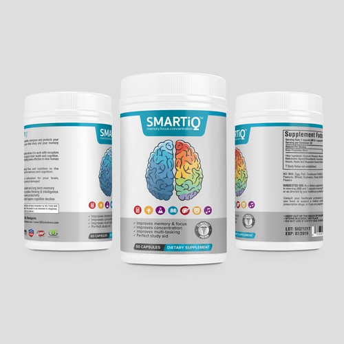 Brain Supplement Label Design Design réalisé par DesignSBS