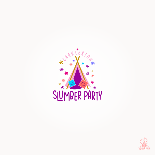 Cute slumber party tent company logo incorporating the Charleston Ravenel bridge Design by Simple Mind