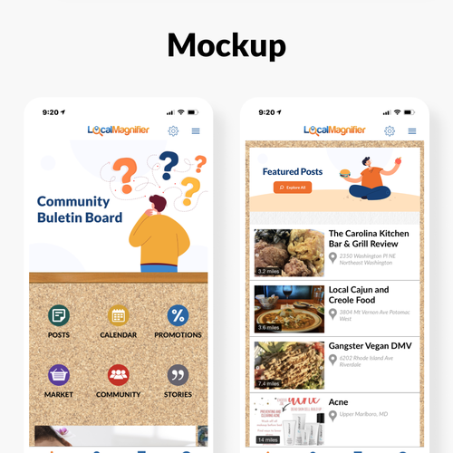 Community Bulletin Board App Needs Bold Header Design Design by Aryafianto