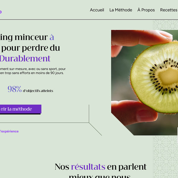 Sustainable Weight Loss Coaching Website - Kiwi-Inspired