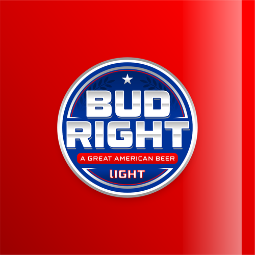 Bud Right.  The great new American Beer for good ol' fashioned American beer drinkers. Design by Voos Studio