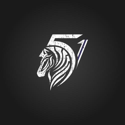 Edgy, Tough, Rugged, clothing Logo cleverly combining "Zebra" and "51" in a unique way. Design by adrian perdana