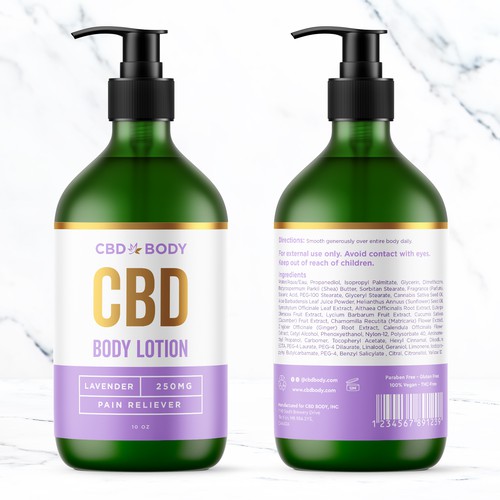 CBD Body Lotion Label Design Contest Design réalisé par bcra