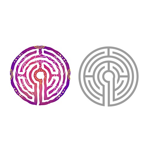 Sacred Labyrinth Psychedelic Tattoo Design by Jezzus