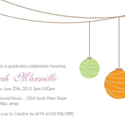 Picaboo 5" x 7" Flat Graduation Party Invitations (will award up to 15 designs!) デザイン by smashingbug