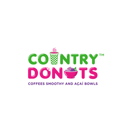 Diseño de We need a modern exciting logo to encompasses our Name Country Donuts Coffee smoothy bowls de ropix