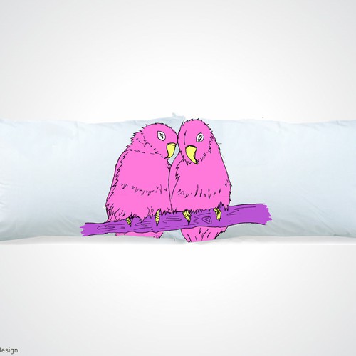 Looking for a creative pillowcase set design "Love Birds" Diseño de miniboko
