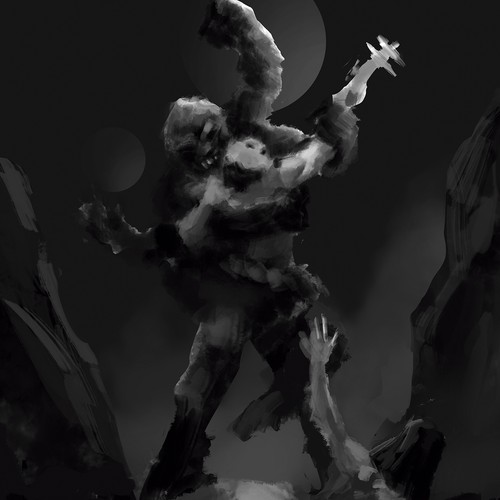 70's style science-fantasy custom art for book cover Design by licarto