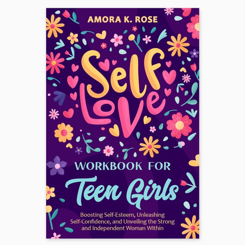 🔥STAND-OUT book cover for SELF LOVE FOR TEENS GIRLS Design by Radmilica