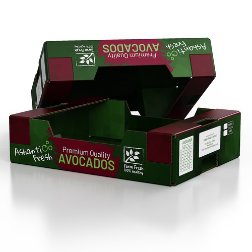 Avocado export box design Design by Carl Haus