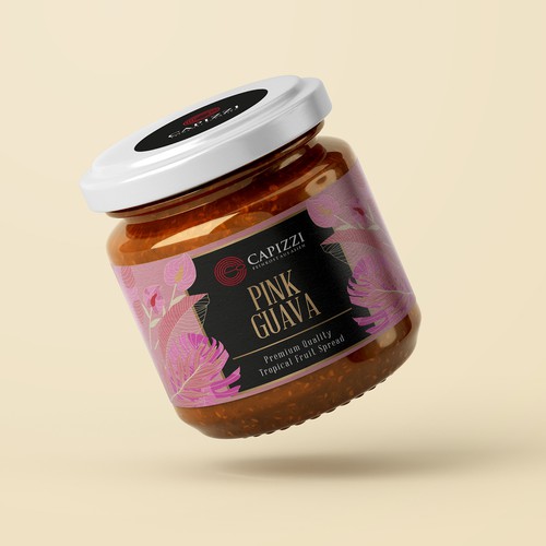 Label for exclusive fruit spreads made of tropical fruit Design by Emran Hayat