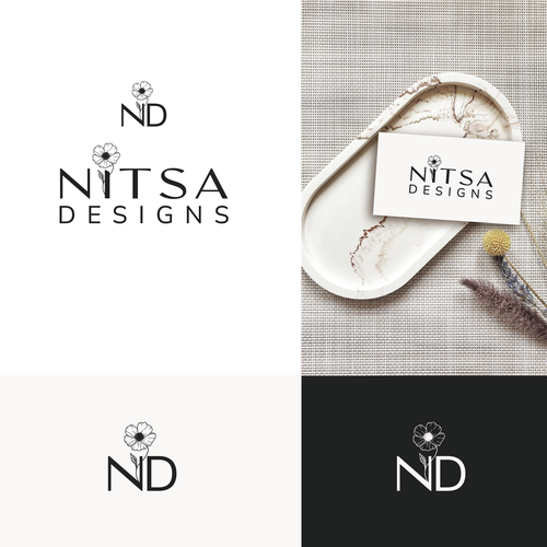 "Fun with florals and events! Playful yet clean and elegant. Nitsa Designs!" winning Logo & hosted website