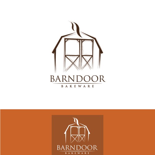 Create a "cool rustic" styled logo of a Barn Door for Barn Door Bakeware Logo Design by Studio644