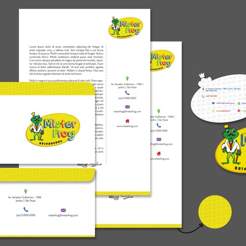 Mister Frog Toy Shop Searchs: Logo + Visual Identity Design by Mariana Torres
