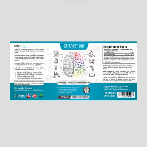 Brain Supplement Label Design Design réalisé par DesignSBS