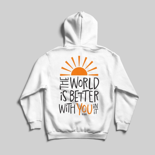 'The World Is Better With You In It' typographic illustration for sweatshirt Design by Sand82