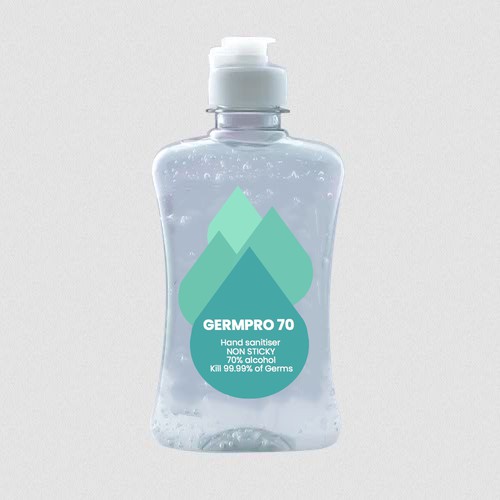 Design a Luxurious and Modern bottle label for Hand Sanitizer Product: GermPro 70!! Design by PinCodeDesign