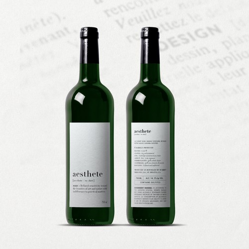 Minimalistic wine label needed Design por O Ñ A T E