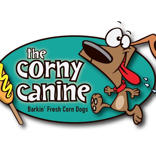 Create a logo for my corn dog business, The Corny Canine Logo design