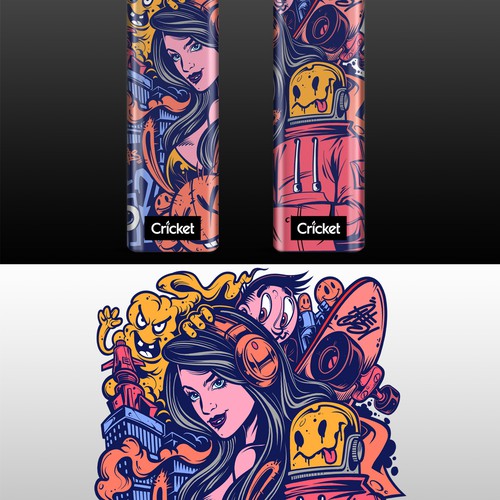 Create illustrations for a limited collection of Cricket Lighters (Multiple Winners) Design by drawizart