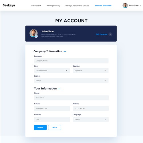 Fun and intuitive webpage for employee satisfaction survey! Design by FuturisticBug