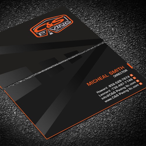 We are an asphalt paving company  card with character, style, stands out from everyone nothing bland no white ,add stuff Design réalisé par RENEXIT