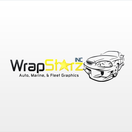 Logo for WrapStarz Inc. Vehicle Wrap Company Logo design contest