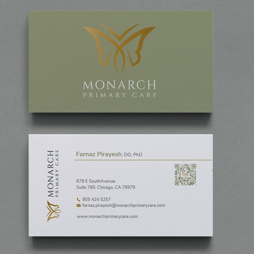 Design a classy, yet somewhat modern stunning, memorable business card for a medical clinic. No black! Please see colors Design by Xclusive16