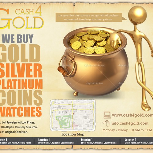New postcard or flyer wanted for Cash 4 Gold Réalisé par iDesign Creative
