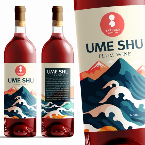 JAPANESE UME SHU Label design for lady 25-30 Design by rizal hermansyah