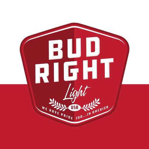 Bud Right.  The great new American Beer for good ol' fashioned American beer drinkers. Design by pmo