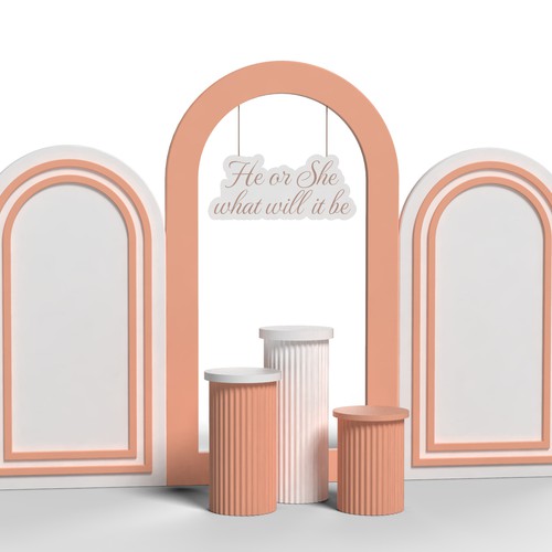 Create an elegant creative gender reveal backdrop prop Design by Iztok, Ivana (IZ+IV)