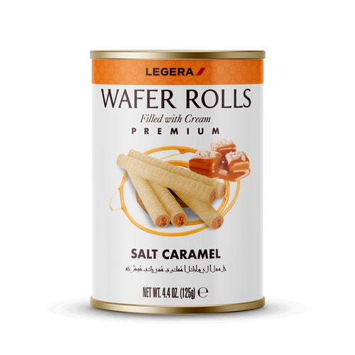 LEGERA Wafer Rolls Pack 125 gm - Salted Caramel Design by Gustavo RV