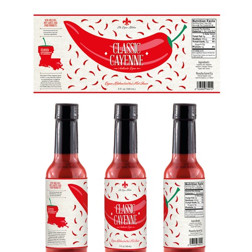 Create a custom label for a premium hot pepper sauce Product label