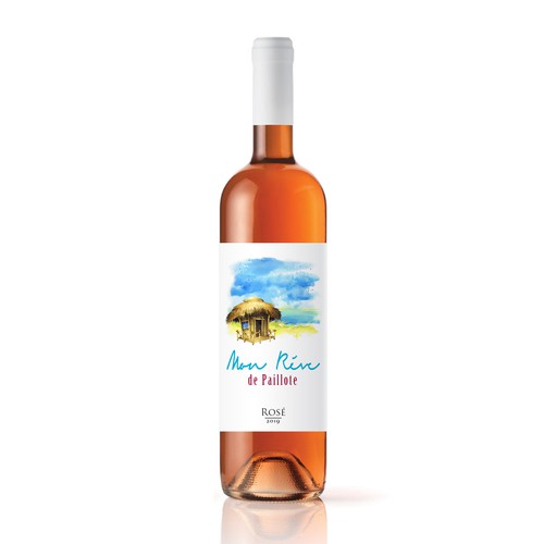 Rosé Wine Label " Mon rêve de Paillote" ("My dream of beach bar") Design by Dragan Jovic